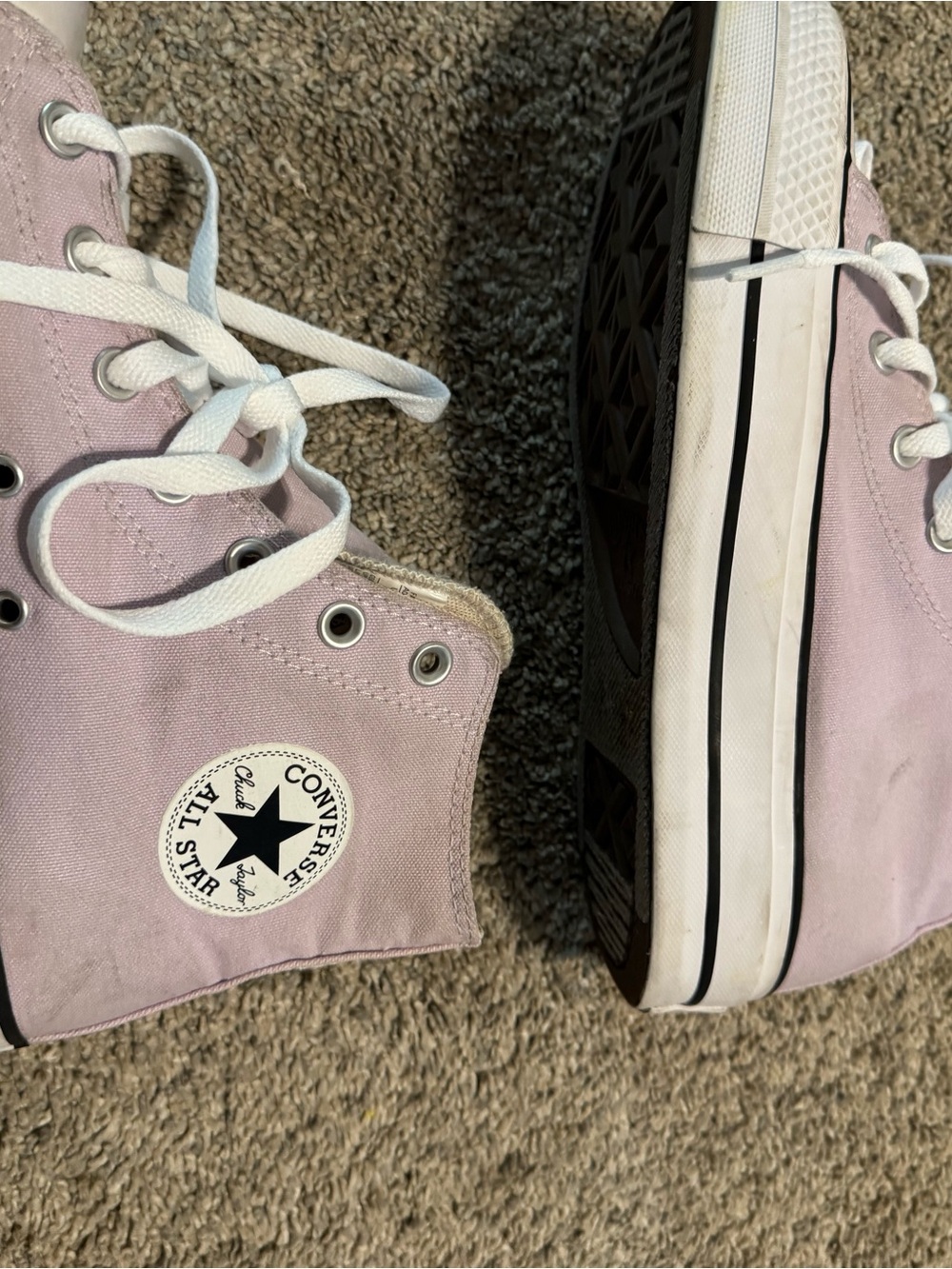 Converse High Top Sneakers in Light Pink/lavender size 9 - Picture 6 of 7